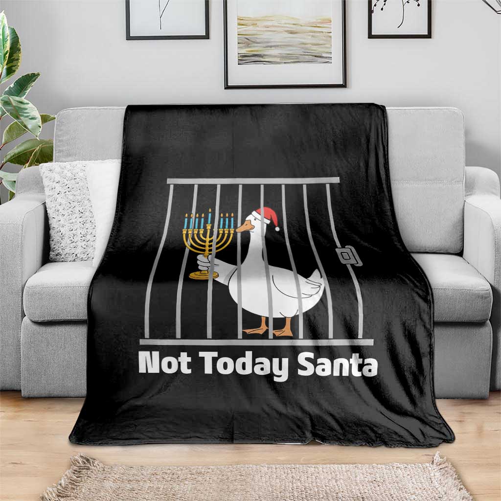Funny Goose Hanukkah Chanukah Throw Blanket Not Today Santa - Wonder Print Shop