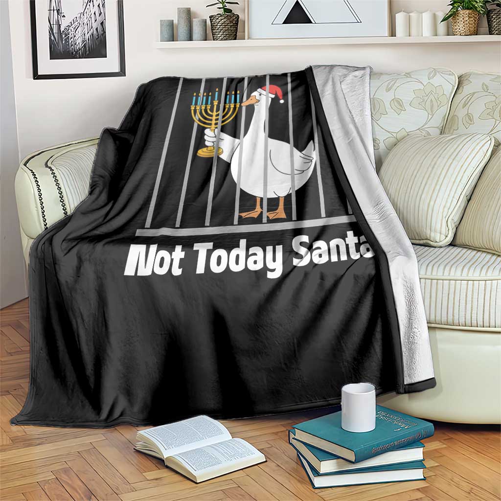 Funny Goose Hanukkah Chanukah Throw Blanket Not Today Santa - Wonder Print Shop
