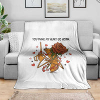 Marcus The Worm Valentine Meme Throw Blanket You Make My Heart Go Honk - Wonder Print Shop