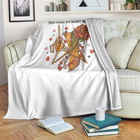 Marcus The Worm Valentine Meme Throw Blanket You Make My Heart Go Honk - Wonder Print Shop