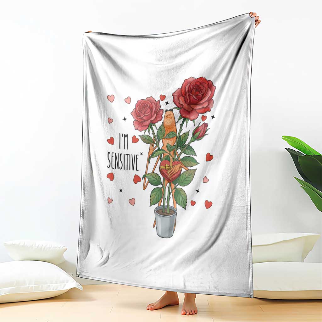 Marcus The Worm Valentine Meme Throw Blanket I Am Senstive - Wonder Print Shop