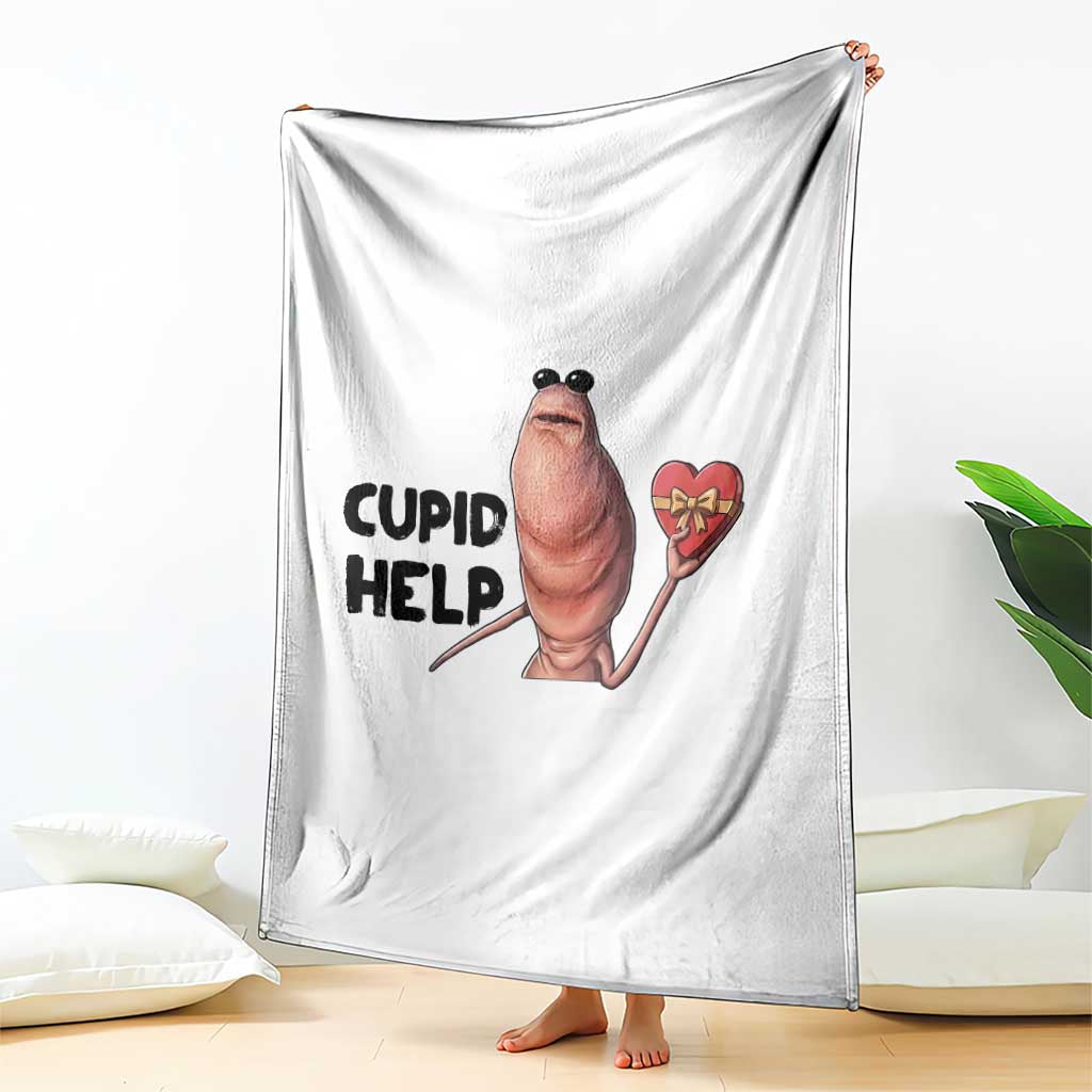 Marcus The Worm Valentine Meme Throw Blanket Cupid Help - Wonder Print Shop