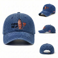 Marcus The Worm Valentine Meme Washed Cotton Baseball Cap Cupid Help
