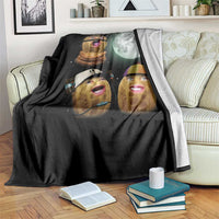 Funny Burnt Peanut Howling at the Moon Throw Blanket - Wonder Print Shop