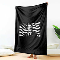 Ronald Reagan America Flag US President Throw Blanket