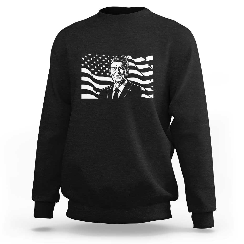 Ronald Reagan America Flag US President Sweatshirt
