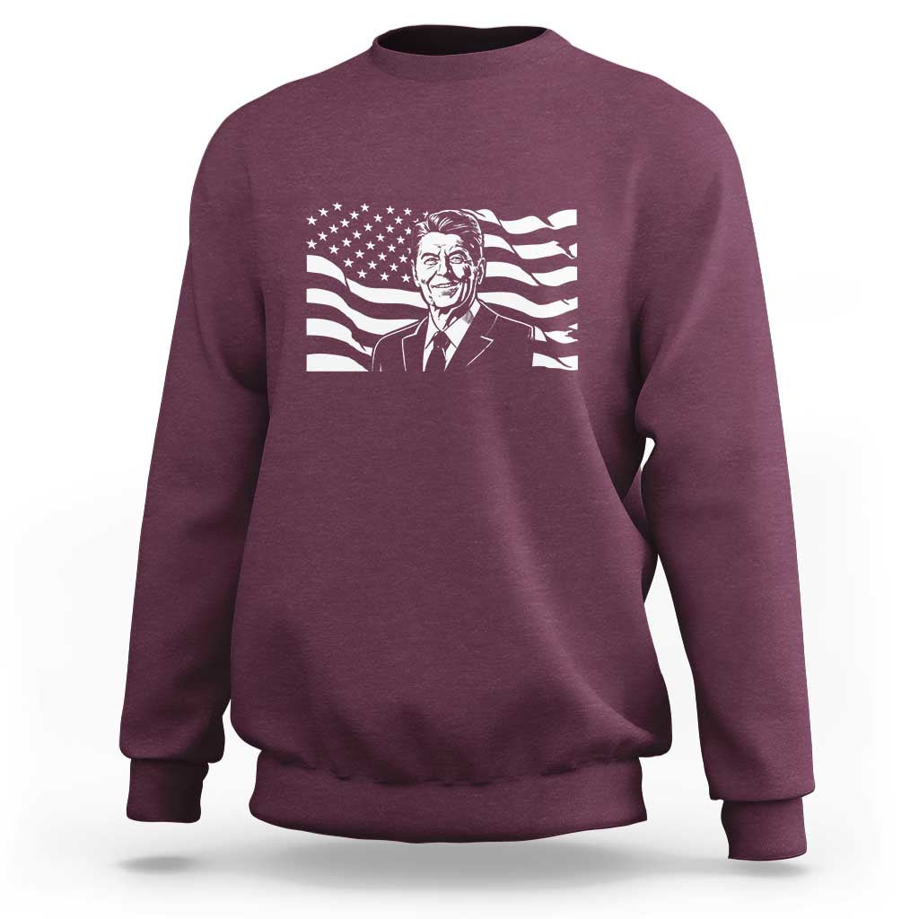 Ronald Reagan America Flag US President Sweatshirt
