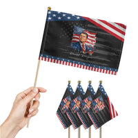 Ronald Reagan American Flag President Patriotic Handheld Flag