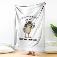 I Cut My Own Bangs Throw Blanket Funny Frog Meme