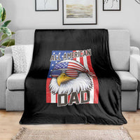 All American Dad 4th of July Throw Blanket Daddy Eagle USA