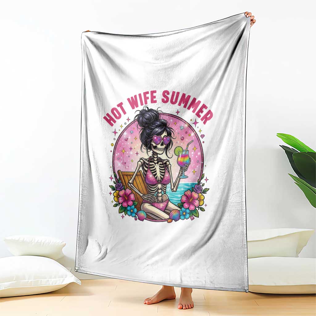 Hot Wife Summer Throw Blanket Funny Newlywed Skeleton