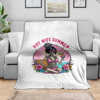 Hot Wife Summer Throw Blanket Funny Newlywed Skeleton
