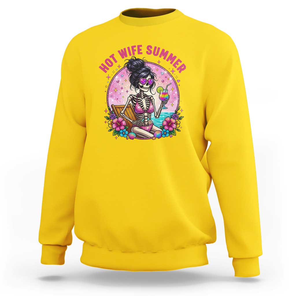 Hot Wife Summer Sweatshirt Funny Newlywed Skeleton