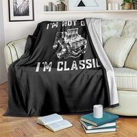 I'm Not Old I'm Classic Throw Blanket Flathead V8 Engine Silhouette