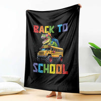 Bruh We Back Throw Blanket Funny Dinosaur Back To School Dinosaur