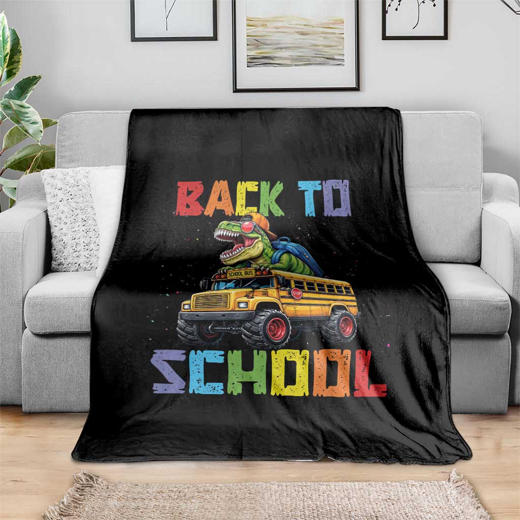 Bruh We Back Throw Blanket Funny Dinosaur Back To School Dinosaur