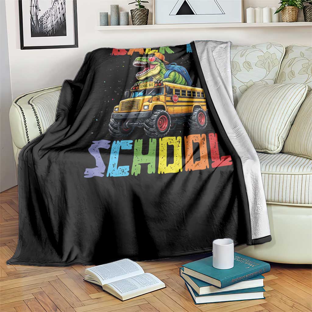 Bruh We Back Throw Blanket Funny Dinosaur Back To School Dinosaur