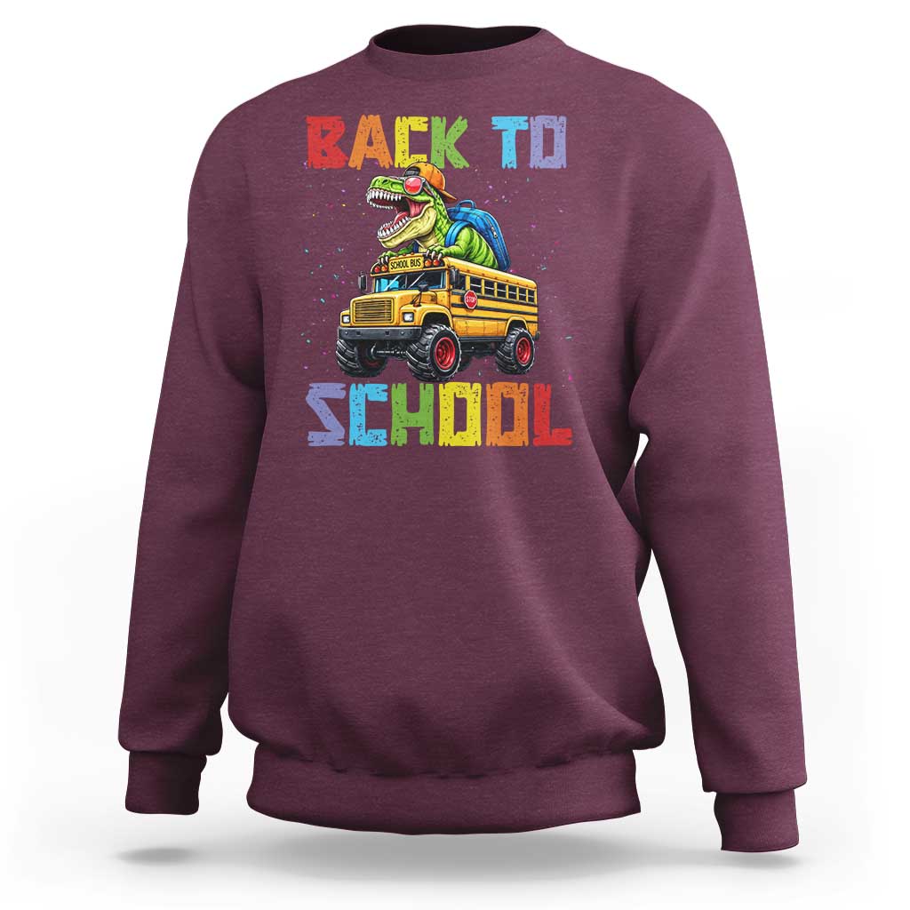 Bruh We Back Sweatshirt Funny Dinosaur Back To School Dinosaur