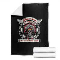 Native American Indian Chief Skull Motorcycle Headdress Throw Blanket - Wonder Print Shop