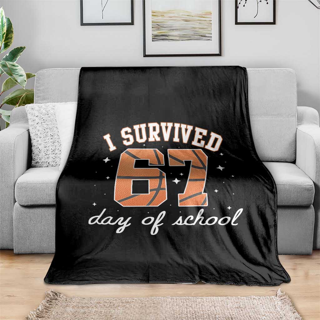 67 Six Seven Meme Throw Blanket I Survived Days Of School - Wonder Print Shop