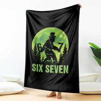Funny Bigfoot St Patricks Day Throw Blanket Sasquatch Hiding Moon Forest Meme