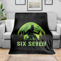 Funny Bigfoot St Patricks Day Throw Blanket Sasquatch Hiding Moon Forest Meme