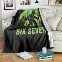 Funny Bigfoot St Patricks Day Throw Blanket Sasquatch Hiding Moon Forest Meme