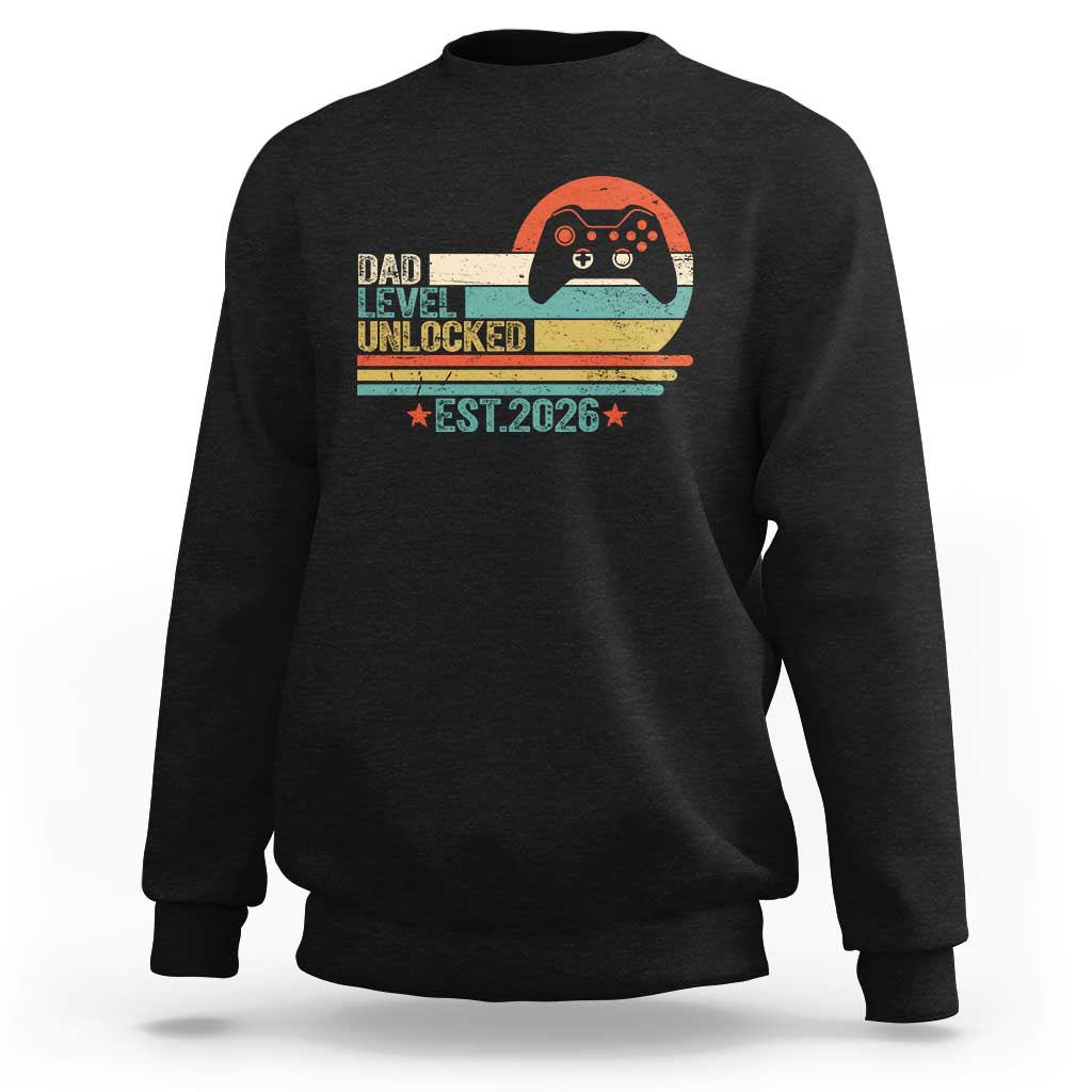 Dad Level Unlocked Sweatshirt Funny New Dad Gaming Gamer 2026