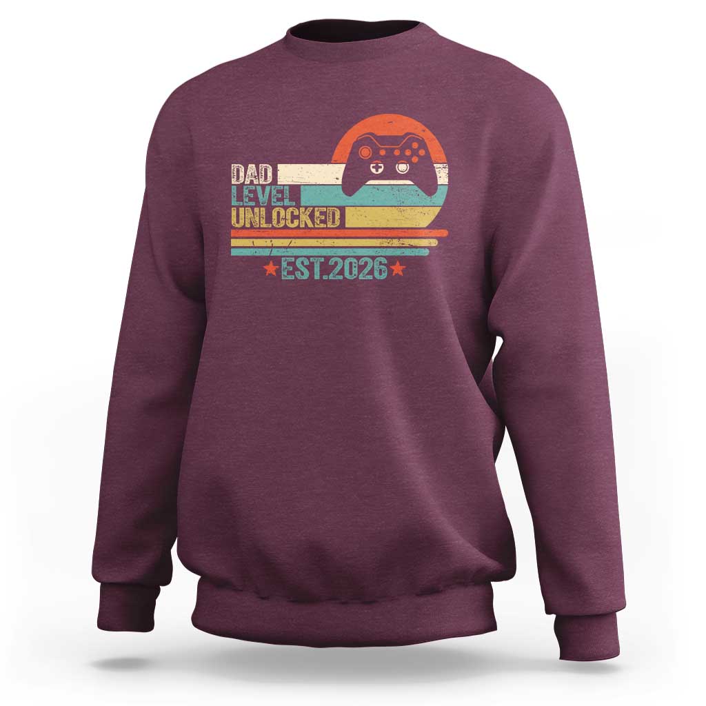 Dad Level Unlocked Sweatshirt Funny New Dad Gaming Gamer 2026
