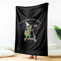 New Dad Frog 4th of July Throw Blanket Off to Commit Dad Foolery