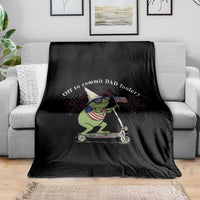 New Dad Frog 4th of July Throw Blanket Off to Commit Dad Foolery