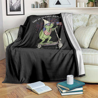 New Dad Frog 4th of July Throw Blanket Off to Commit Dad Foolery