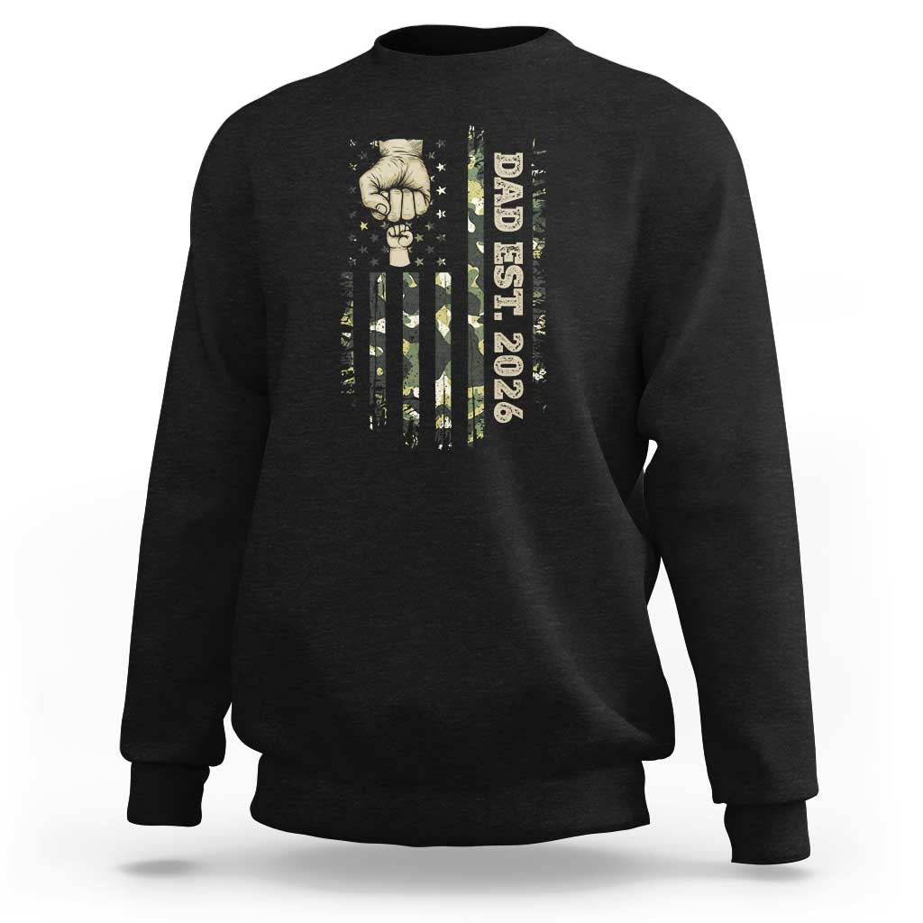 New Dad 2026 Sweatshirt Camo American Flag Military Dad Father's Day