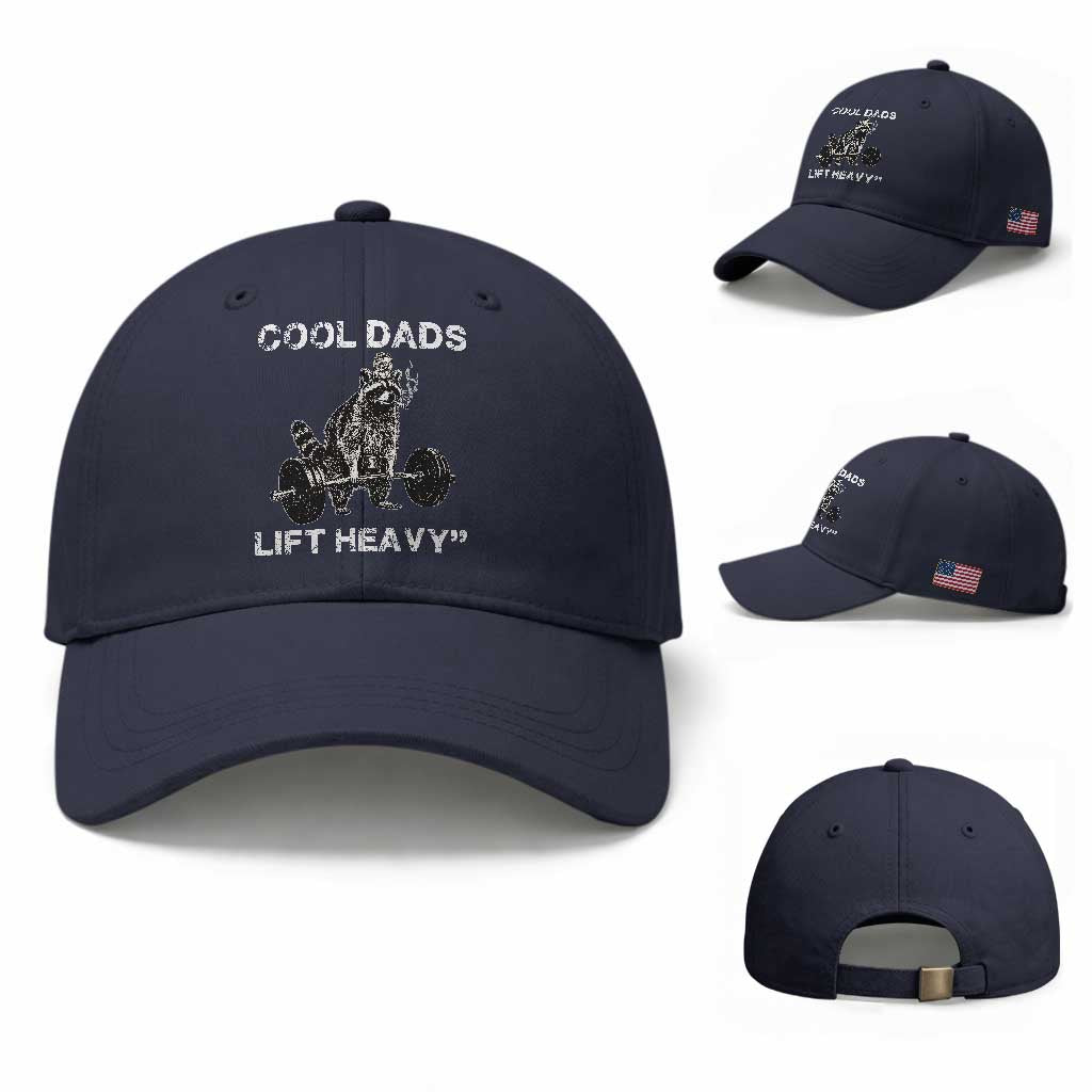 Cool Dads Lift Heavy Baseball Cap Gym Dad Raccoon