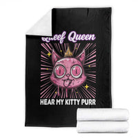 Queef Queen Cat Meme Throw Blanket Funny Inappropriate Adult Humor - Wonder Print Shop
