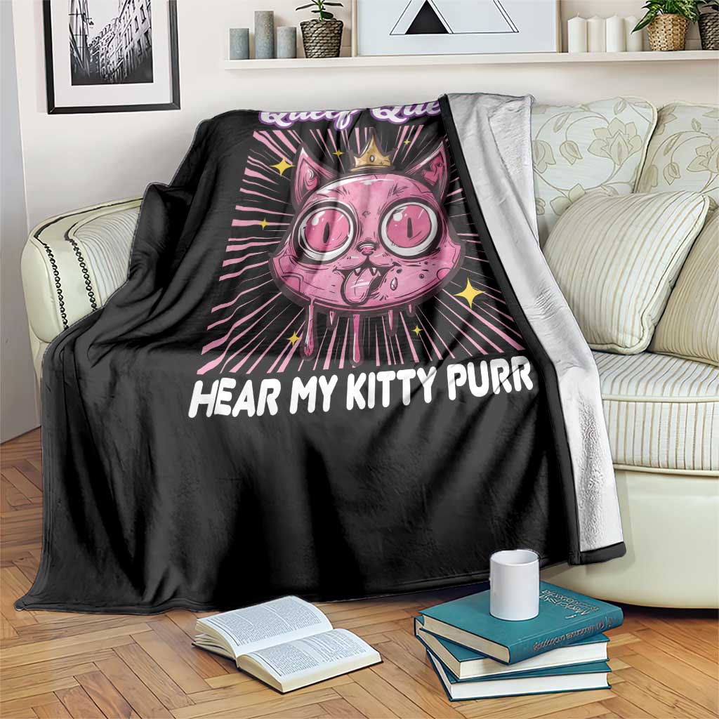 Queef Queen Cat Meme Throw Blanket Funny Inappropriate Adult Humor - Wonder Print Shop