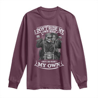 African American Motorcycle Long Sleeve Shirt Skeleton Biker - Wonder Print Shop