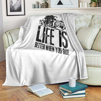 Funny Motorcycle Biker Throw Blanket Life Is Better When You Ride - Wonder Print Shop