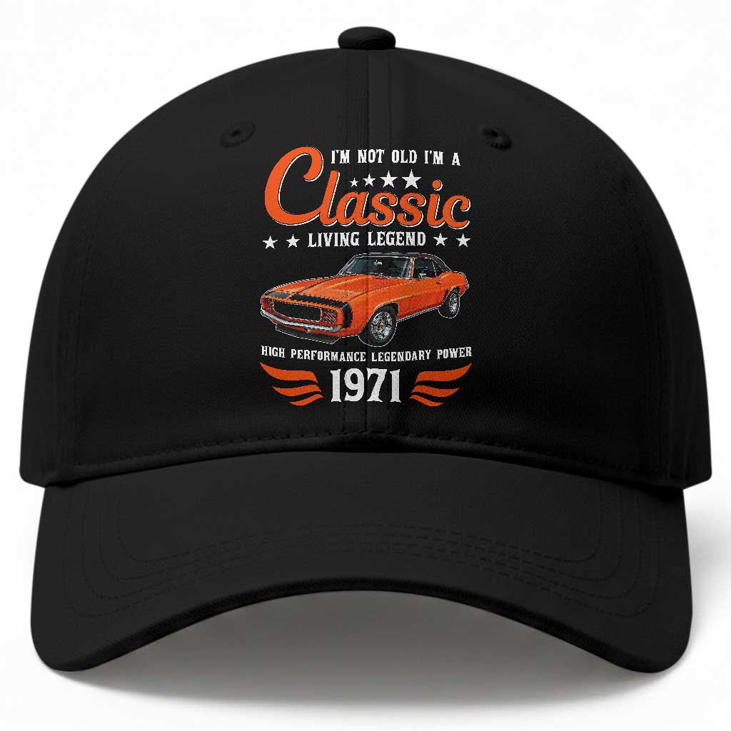 50th Birthday Classic Car For Legends Born In 1976 Baseball Cap I'm Not Old I'm Classic Vintage American Pony Car