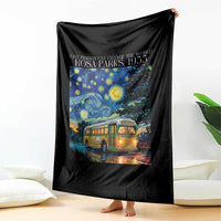 Rosa Parks Throw Blanket Starry Night Van Gogh Black History African - Wonder Print Shop