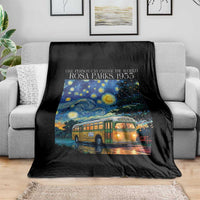 Rosa Parks Throw Blanket Starry Night Van Gogh Black History African - Wonder Print Shop