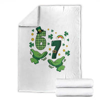 67 St Patricks Day Throw Blanket Funny Six Seven Hands Meme