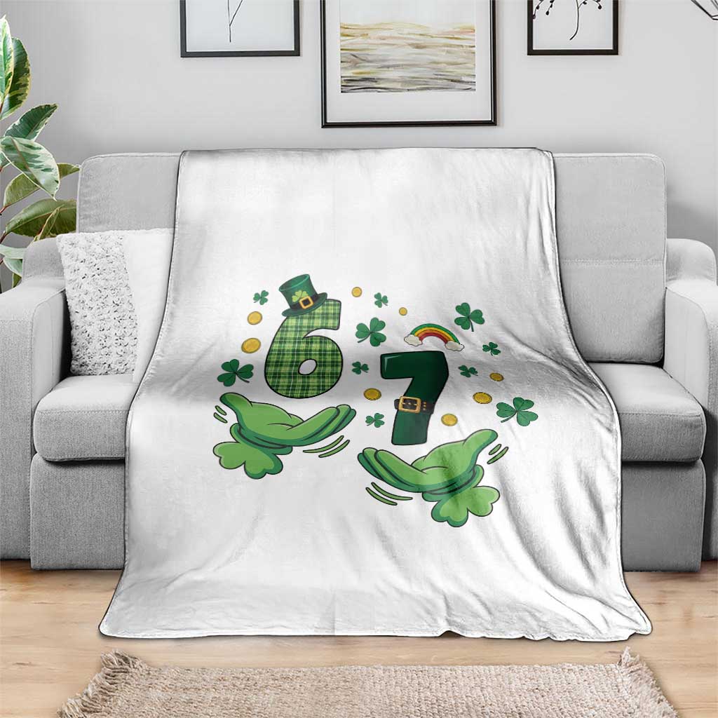 67 St Patricks Day Throw Blanket Funny Six Seven Hands Meme