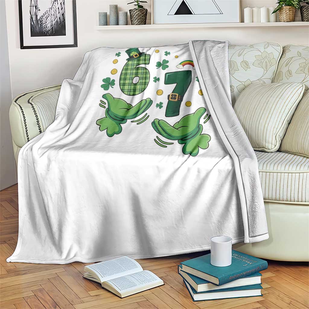 67 St Patricks Day Throw Blanket Funny Six Seven Hands Meme