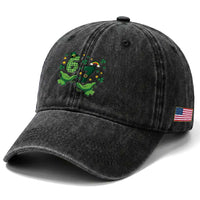 67 St Patricks Day Washed Cotton Baseball Cap Funny Six Seven Hands Meme