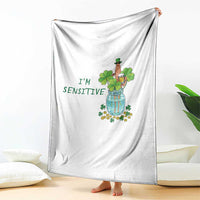 Marcus The Worm St Patricks Day Throw Blanket I'm Sensitive