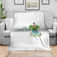 Marcus The Worm St Patricks Day Throw Blanket I'm Sensitive