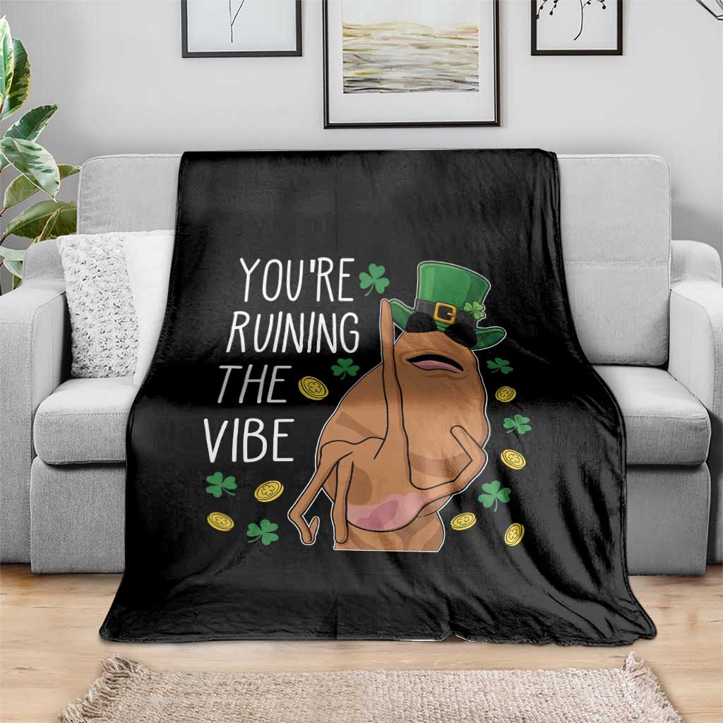 Marcus The Worm St Patricks Day Throw Blanket You're Ruining The Vibe