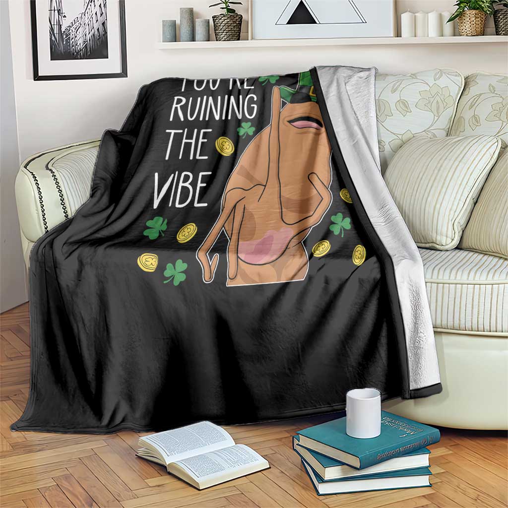 Marcus The Worm St Patricks Day Throw Blanket You're Ruining The Vibe