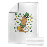 Marcus The Worm St Patricks Day Throw Blanket Funny Drinking Irish Beer Ireland